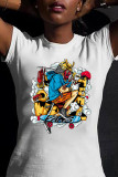 Fashion Casual Print Basic O Neck T-Shirts