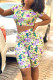 Fashion Casual Print Patchwork O Neck Short Sleeve Two Pieces