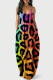 Fashion Sexy Print Backless Spaghetti Strap Long Dress