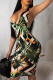 Fashion Sexy Print Backless Halter Sleeveless Dress