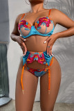 Fashion Sexy Patchwork Embroidery Patchwork See-through Lingerie