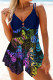 Fashion Sexy Print Patchwork Backless Swimwears (With Paddings)