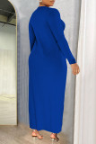 Fashion Casual Solid Patchwork Square Collar Long Sleeve Two Pieces