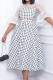 Elegant Print Polka Dot Patchwork O Neck Princess Dresses