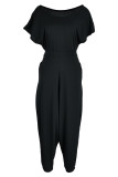 Fashion Casual Solid Basic O Neck Harlan Jumpsuits
