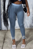 Fashion Sexy Solid Patchwork Skinny High Waist Pencil Trousers