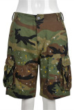 Fashion Casual Camouflage Print Patchwork Regular High Waist Pants
