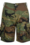 Fashion Casual Camouflage Print Patchwork Regular High Waist Pants