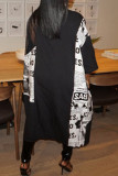 Casual Street Print Patchwork Plus Size Overcoat
