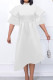 Elegant Solid Patchwork Flounce O Neck Evening Dress Dresses