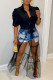 Casual Solid Bandage Patchwork Buckle Turndown Collar Straight Dresses