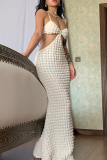 Sexy Solid Hollowed Out Spaghetti Strap Trumpet Mermaid Dresses