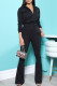 Casual Solid Patchwork Zipper Collar Long Sleeve Two Pieces
