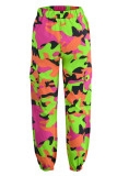 Casual Street Print Camouflage Print Patchwork High Waist Pencil Full Print Bottoms