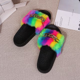 Fashion Casual Patchwork Metal Accessories Decoration Round Comfortable Shoes