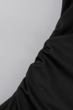 Sexy Solid Patchwork Zipper Turtleneck Regular Jumpsuits