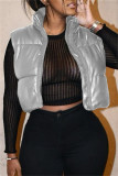 Fashion Casual Solid Cardigan Zipper Collar Outerwear
