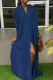 Casual Solid Patchwork Buckle V Neck Straight Dresses