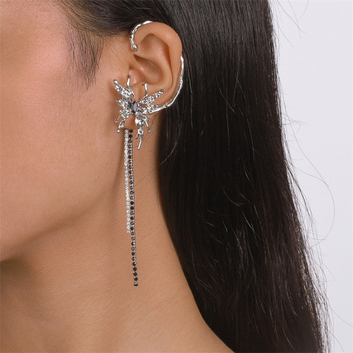 Street Daily Patchwork Rhinestone Tassel Earrings