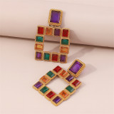 Daily Party Geometric Patchwork Earrings