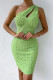 Sexy Solid Hollowed Out Patchwork Oblique Collar Pencil Skirt Dresses