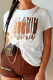 Casual Street Print Patchwork Letter O Neck T-Shirts