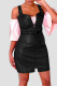 Sexy Solid Patchwork Spaghetti Strap One Step Skirt Dresses