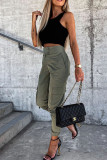 Casual Solid Patchwork High Waist Pencil Solid Color Bottoms
