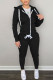 Casual Solid Patchwork Hooded Collar Long Sleeve Two Pieces