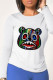 Casual Street Print Patchwork O Neck Tops