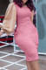 Casual Solid Bandage Patchwork O Neck One Step Skirt Dresses