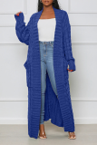 Street Solid Patchwork Cardigan Collar Outerwear