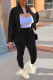 Casual Solid Patchwork Zipper Collar Long Sleeve Two Pieces