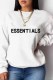 Casual Print Letter O Neck Tops