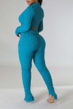 Street Solid Patchwork Turtleneck Long Sleeve Two Pieces
