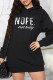 Casual Letter Print Basic Hooded Collar Long Sleeve Dresses