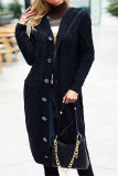 Casual Solid Patchwork Cardigan Collar Outerwear