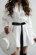 Casual Solid Patchwork Buckle With Belt Turndown Collar Shirt Dress Dresses