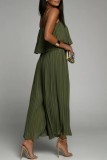 Sexy Casual Solid Patchwork Backless Spaghetti Strap Regular Jumpsuits