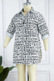 Casual Letter Chains Turndown Collar Dresses