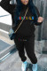 Casual Print Patchwork Hooded Collar Long Sleeve Two Pieces