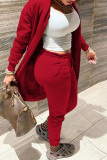 Casual Solid Patchwork Cardigan Collar Long Sleeve Two Pieces