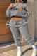 Sportswear Print Letter Hooded Collar Long Sleeve Two Pieces