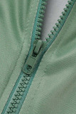 Casual Sportswear Print Patchwork Zipper Cardigan Collar Long Sleeve Two Pieces
