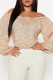 Casual Solid Sequins Patchwork Off the Shoulder Tops