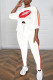 Casual Print Bandage Patchwork O Neck Plus Size Two Pieces
