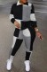 Casual Not Positioning Printed Patchwork Turndown Collar Long Sleeve Two Pieces
