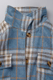 Casual Plaid Patchwork Patchwork Turndown Collar Outerwear