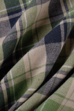 Casual Plaid Patchwork Turndown Collar Shirt Dress Dresses