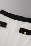 Casual Daily Solid Patchwork O Neck Long Sleeve Two Pieces